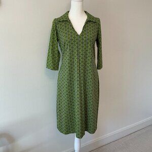 Katherine Way Navy & Green Dress Design -  Size Small